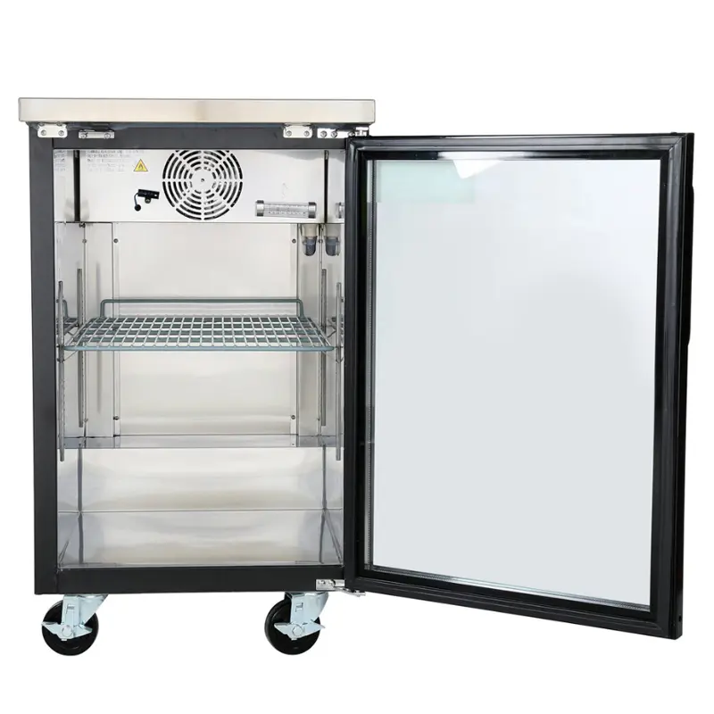 CHILLER : BACKBAR - 1 DOOR GLASS WORKTOP : 24" - RIGID