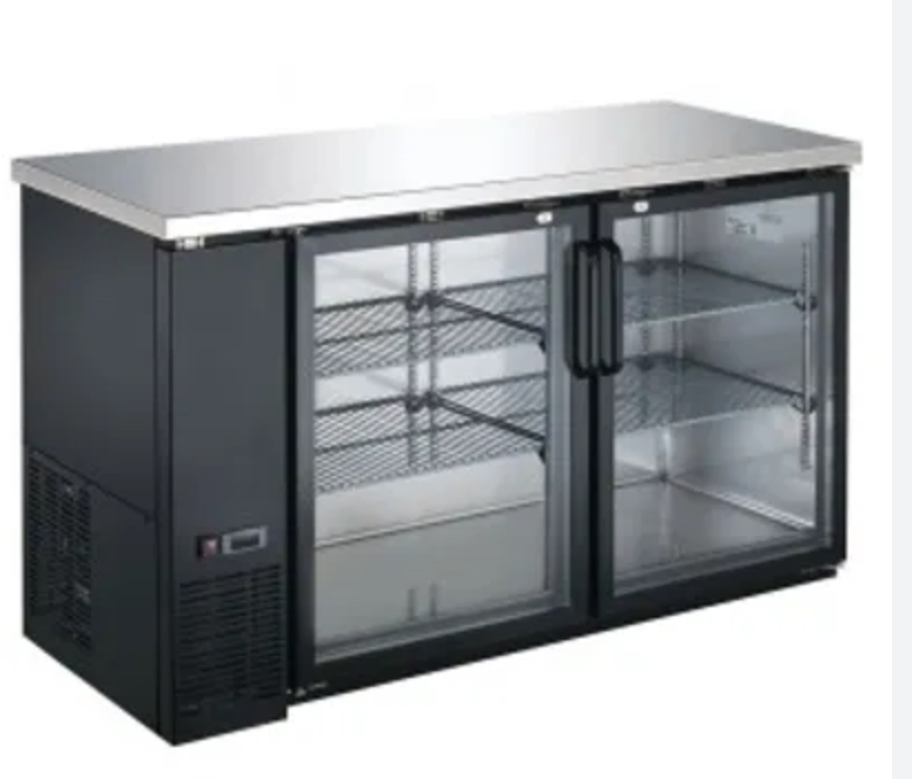 CHILLER : BACKBAR - 2 DOOR GLASS WORKTOP : 49" - RIGID