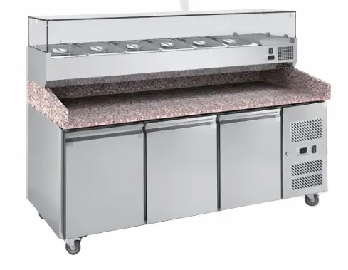 CHILLER : PREP STATION - PIZZA - 3 DOOR | 80" - RIGID 