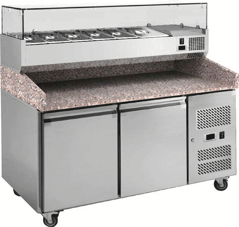 CHILLER : PREP STATION - PIZZA - 2 DOOR | 59" - RIGID