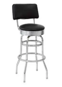 CHAIR - BAR : SWIVEL (BLACK)