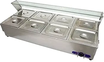 RIGID - STEAM WARMER : 4 FULL PAN (W/ GLASS) 