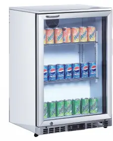 CHILLER : BACKBAR - 1 DOOR GLASS SS - HINGE : 24" - RIGID