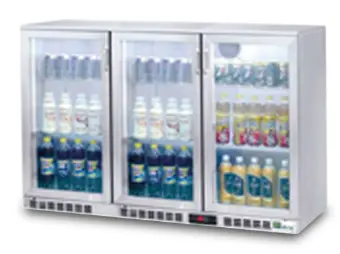CHILLER : BACKBAR - 3 DOOR GLASS SS - HINGE : 53" - RIGID
