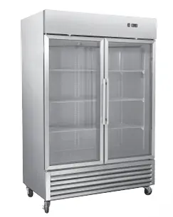 CHILLER : UPRIGHT - GLASS - 2 DOOR | 46 CUBIC - RIGID