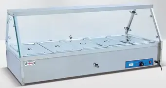 WARMER : STEAM - 5 FULL PAN (W/ GLASS) - RIGID