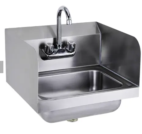 SINK : HAND WASH - W/ FAUCET | SIDE SPLASH- RIGID 