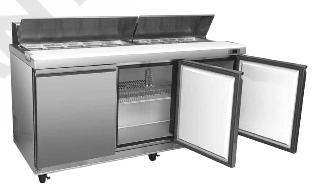 CHILLER : PREP STATION - SALAD / SANDWHICH - 3 DOOR | 72" - RIGID 