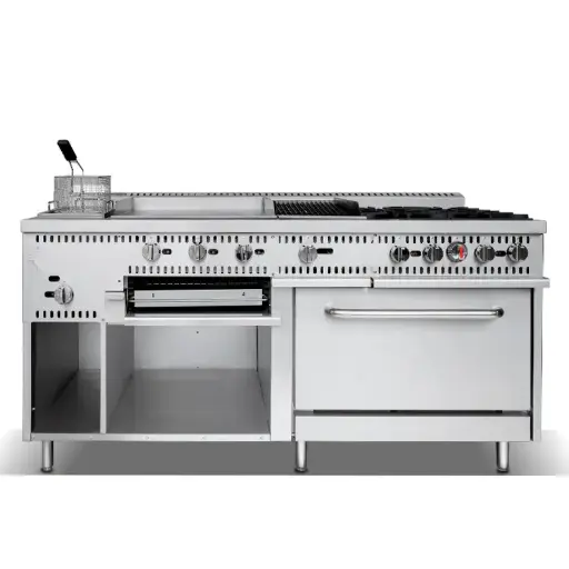 [FHT-HFMX-1830] STOVE : RANGE - DELUXE | 4 BURNER | GRIDDLE | GRILL | FRYER - GAS - NORTHERN 