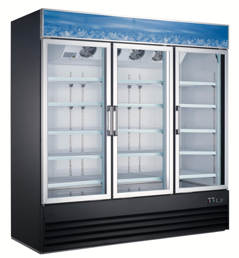 [XXSG1.9L3-HC] CHILLER : UPRIGHT - GLASS - 3 DOOR | 70 CUBIC - RIGID