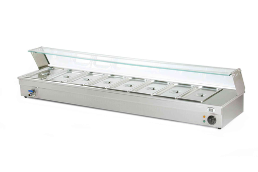 [GA-BM-83] WARMER : STEAM - 8 THIRD PAN (W/ GLASS) - RIGID