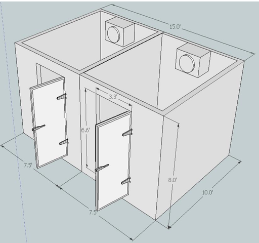 [CS-151008] FREEZER : COLD STORAGE - CHILLER | FREEZER - 15' X 10' X 8' - RIGID