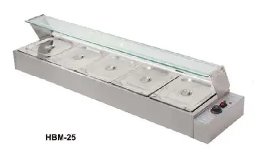 [UN-HBM-26] RIGID - STEAM WARMER : 6 HALF PAN (W/ GLASS)  