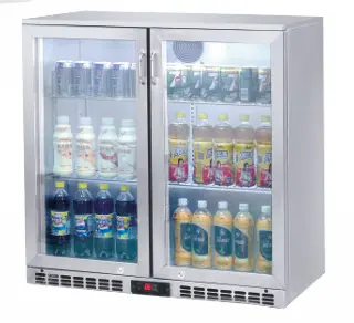 [SA-BBD-230HS] CHILLER : BACKBAR - 2 DOOR GLASS SS - HINGE : 35" - RIGID