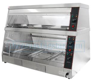 [UN-HW-6P-B] RIGID - CHICKEN DISPLAY WARMER - 3 PAN