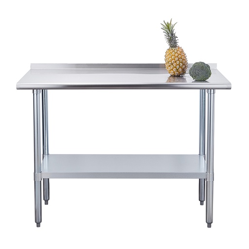 [HE-WT3048-4BS4] RIGID - ECO WORK TABLE -  4 FEET W/ BACK SPLASH