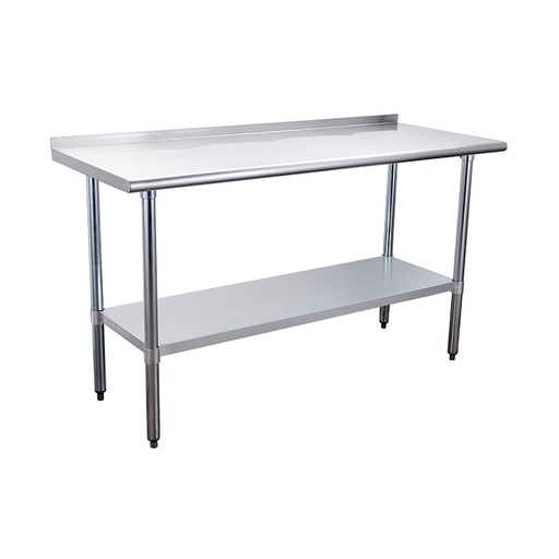 [HE-WT3072-4BS4] RIGID - ECO WORK TABLE -  6 FEET W/ BACK SPLASH